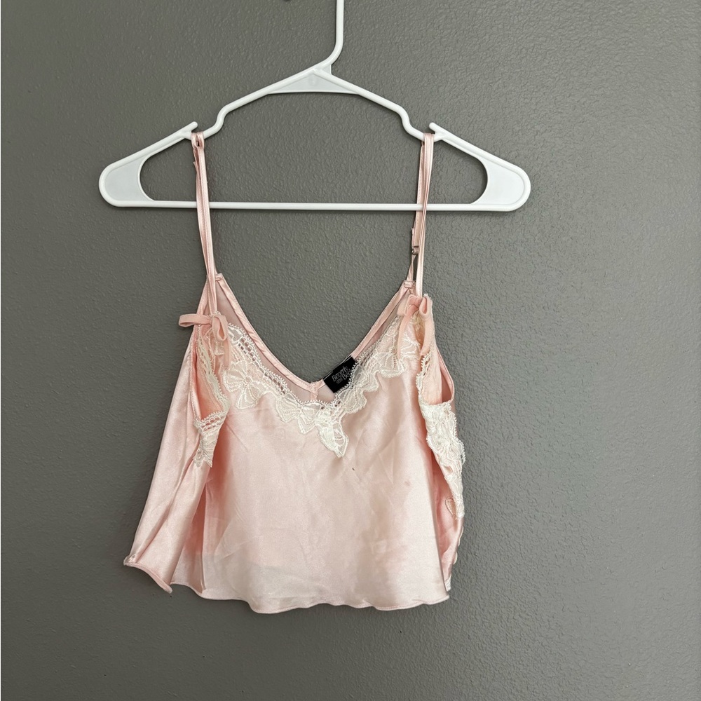 Pacsun Pink Lace Trim Cami Top